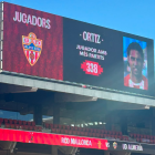 El videomarcador de Son Moix proyectando los números del eterno capitán.