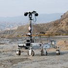 Charlie, el prototipo del Rosalind Franklin, sobre la superficie de Tabernas, en Almería.