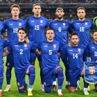 El once de la Selección de Serbia en Munich ante Alemania.