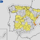 Mapa de avisos de la Aemet.