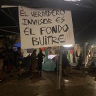 Acampada en el Paseo de Almería este domingo.