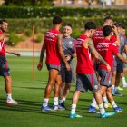 Día uno del Almería en la presente temporada con Pimienta y Álex Sola.