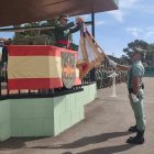 Acto de celebración del primer centenario de la VIII Bandera Colón de La Legión, presidido por el general de brigada Moreno Arenas.