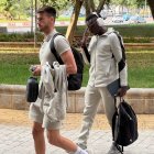 Patrick Soko en la llegada del CD Leganés al Hotel Elba.
