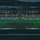 Vista aérea de el nuevo estadio de Zubieta, el Z7, que cumple su segunda temporada en la Liga Profesional.