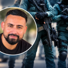 El policía belga asesinado en un montaje junto a una imagen de la Guardia Civil.