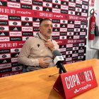 García Pimienta en la sala de prensa del Eliseo Pla.
