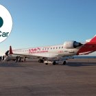 Imagen de un avión de Iberia junto al logo de BlaBlaCar.