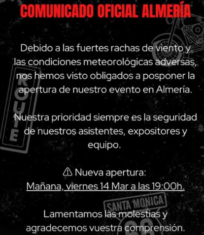 Comunicado oficial publicado en el perfil de Instagram de The Champions Burger.