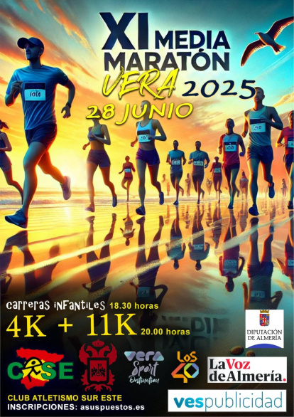 Cartel de la XI Media Maratón 'Ciudad de Vera'.