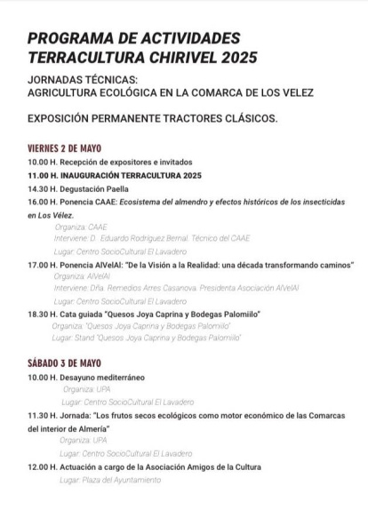 Programa de actividades de Terracultura.