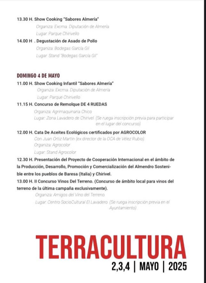 Programa de actividades de Terracultura.