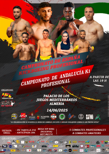 El cartel de la velada que tendrá lugar este sábado en el Palacio Mediterráneo.