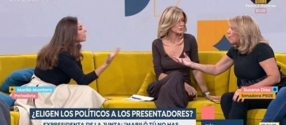 Mariló Montero, Susanna Griso y Susana Díaz durante la acalorada discusión.