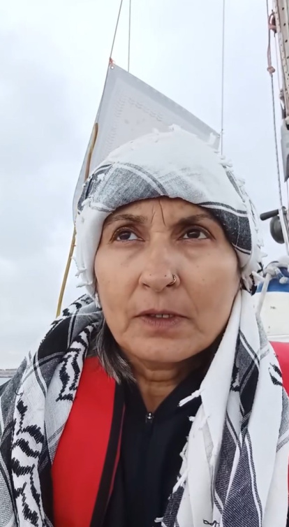 Uzma Usmali abordo del Leïla Khaled.