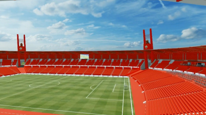 La distancia entre la grada y el terreno de juego se vería notablemente reducida.