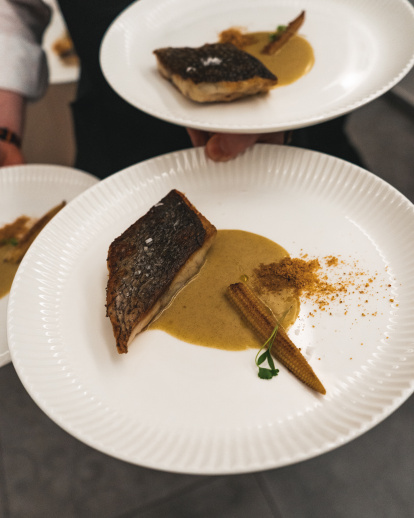 Uno de los sabrosos platos del maridaje.