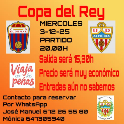 La Federación de Peñas del Almería estará en Elda.