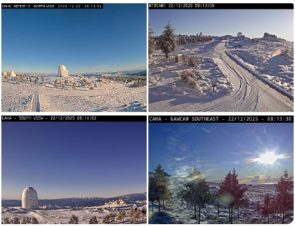 Cámaras de Calar Alto con la nevada
