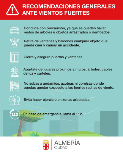 Recomendaciones del Ayuntamiento de Almería para los ciudadanos.