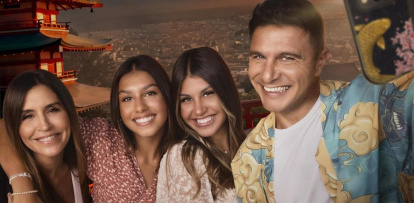 Joaquín junto a su mujer y sus hijas.