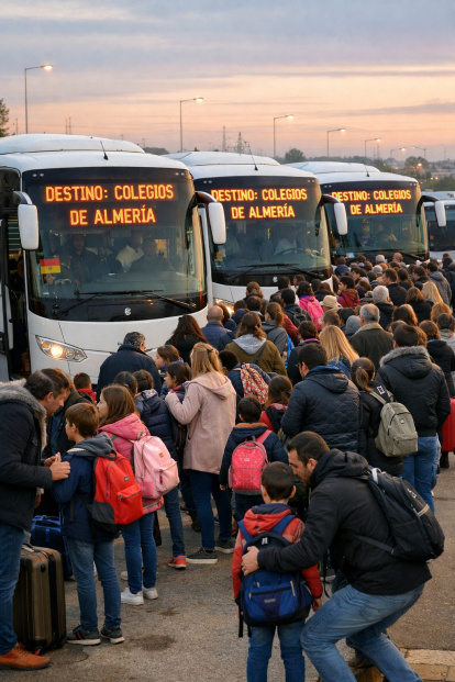 Meme realizado con inteligencia artificial sobre la suspensión de las clases en Andalucía.