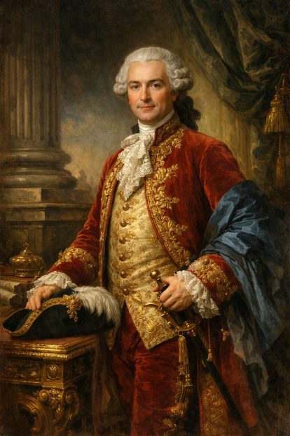 Un retrato hecho con Inteligencia Artificial del Marqués de Casa Blanca.