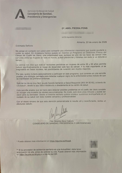 Carta a nombre de la 