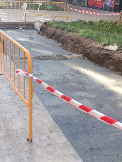 Parterres ya con el hormigón echado para su reducción