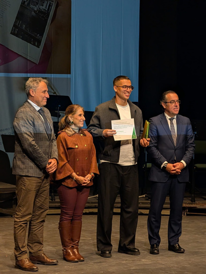 Mauricio durante la entrega de premios.