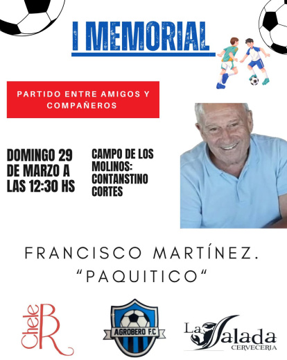 Cartel completo del I Memorial Francisco Martínez, Paquitico.