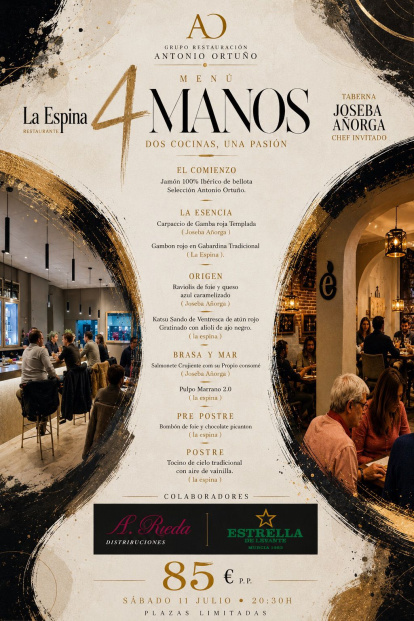 Cartel de la propuesta de '4 Manos. Dos cocinas, una pasión'.