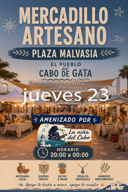 Cartel del mercadillo.