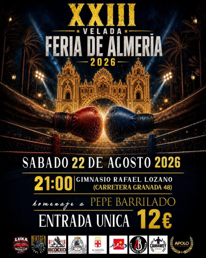 Cartel de la Velada de Boxeo de la Feria de Almería 2026.