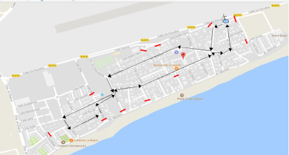 Plano de la procesión de Costacabana.