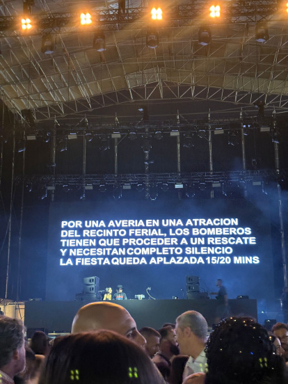 El concierto de Mestoza, parado.