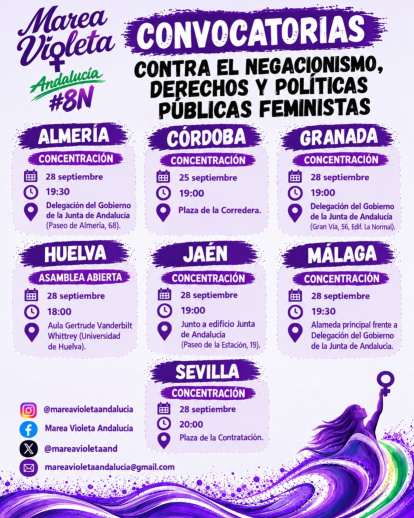 Cartel de las convocatorias en diferentes provincias andaluzas.