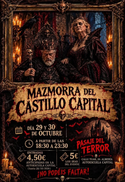 Cartel del pasaje del terror de este año en Autoescuela Capital.