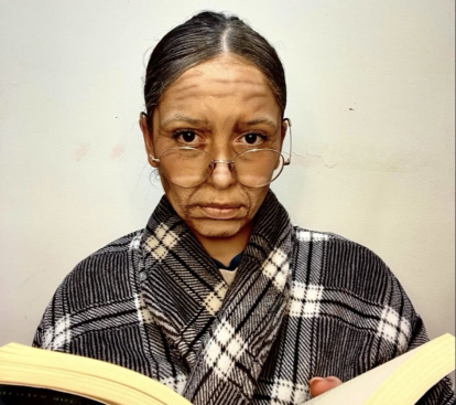 Maquillaje de Laura Parra con el que practicó las edades.