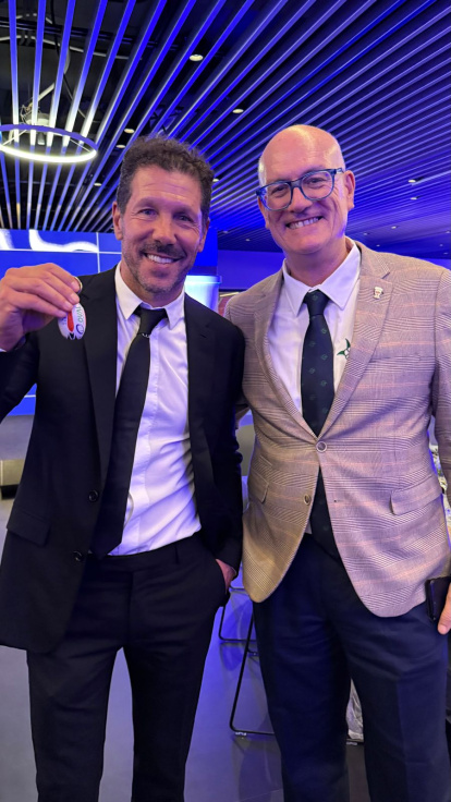 Simeone con Miguel Palanca.
