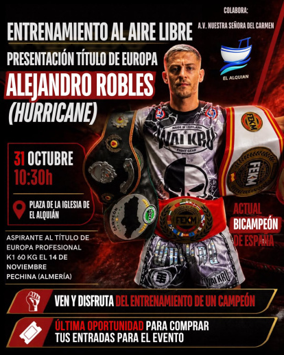 Alejandro también dará una clase para todos los vecinos de El Alquián.