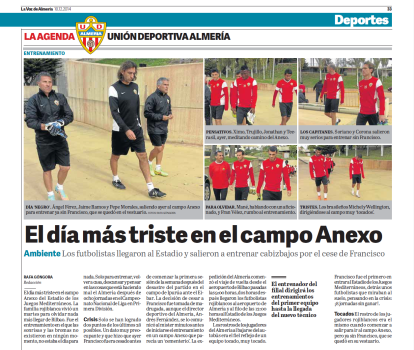 Los futbolistas estaban con Francisco pero los resultados no llegaron.